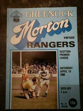 Rare Withdrawn Programme Morton V Rangers 19/04/80