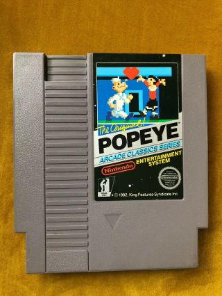 Popeye Complete CIB Nintendo 1985 RARE Hangtab NES Black Box RARE 2