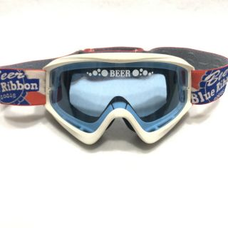 Scott Pabst Blue Ribbon Goggles Pbr Skiing Ski Snowboarding Rare 90’s Beer Lens