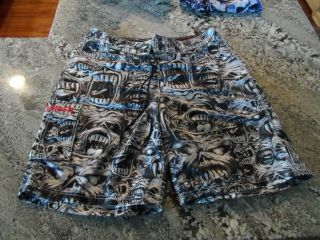 Iron Maiden Dragonfly Shorts Many Faces Of Eddie Art,  Very Rare Only On Ebay