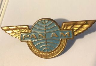 Pan Am Airlines Junior Clipper Stewardess Wings Pin Vintage - Metal Rare