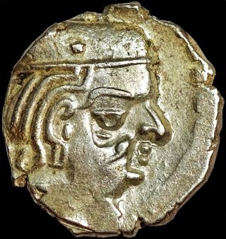 Ancient - Western Kshatrapas - Bhartrdaman - Silver Drachm (282 - 295 Ce) Rare Rm39