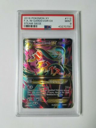 Psa 9 - M Gardevoir Gx 112/114 - Pokemon Steam Seige - Full Art Ultra Rare