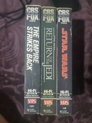 CBS FOX Star Wars Trilogy (VHS) RARE RED LABEL 2