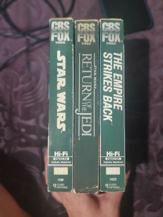 CBS FOX Star Wars Trilogy (VHS) RARE RED LABEL 3