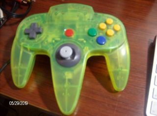 Vintage Neon Lime Green Nintendo 64 Controller - N64 - Good Stick Rare