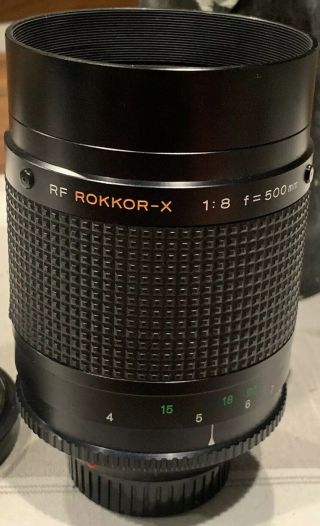 RARE MINOLTA RF ROKKOR 500mm F/8 Reflex w/ 4 - Coler Filter Set From Japan 4