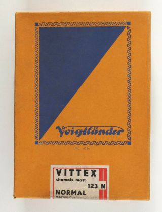 1940s Germany Rare Voigtlander Photo Paper Vittex 123n 100 10,  5x14,  8cm