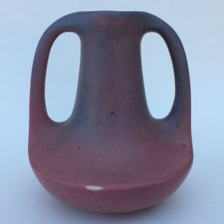 Rare Early 1900s Maroon W/ Purple Drip Glaze Muncie Art Pottery Mission Vase Wow