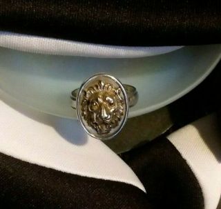 Vintage Espo Joseph Esposito Sterling Silver Lion Head Ring Rare