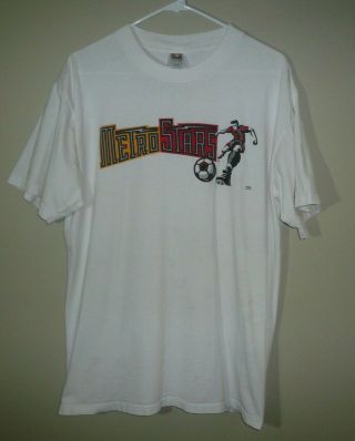 Ny / Nj Metrostars Vintage 2000 Soccer T Shirt Mens Sz Large Mls Rare York