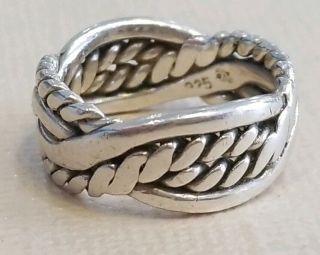 Retired Silpada Rare 2004 - 2005 Sterling 925 Braided Woven Rope Band Ring Sz 5
