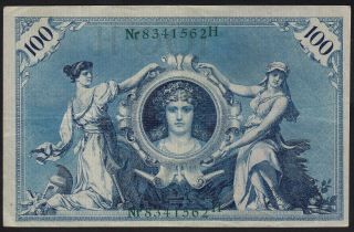 1908 100 Mark Germany Rare Old Vintage Paper Money Banknote Currency P 34 Xf