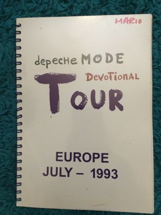 Depeche Mode Rare Crew Only Issue European Tour Itinery July 1993