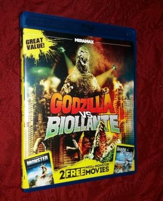Godzilla Vs Biollante Rare Oop 1989 Bluray Dvd Widescreen Version Usa R1 Toho