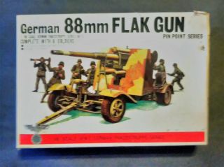 Vintage & Rare 1/48 Bandai German Ww2 88mm Flak Gun Model Kit No Box