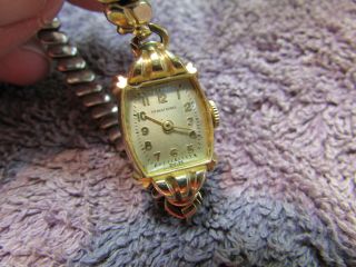 Vtg Rare Solid 14k Gold Ernest Borel Ladies Womans Dress Cocktail Watch Swiss