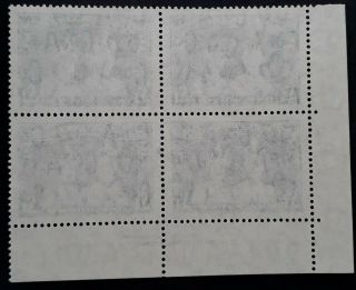 Rare 1949 - Australia Blk 4X£1.  00 Bluish slate Coronation robes stamps Thin Paper 2