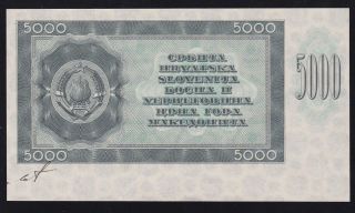 Yugoslavia - - - 5000 Dinara 1950 - - - Back Proof - - - - Not Issued - - - Rare