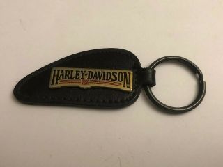 Vintage Leather Harley Davidson Key Chain Rare
