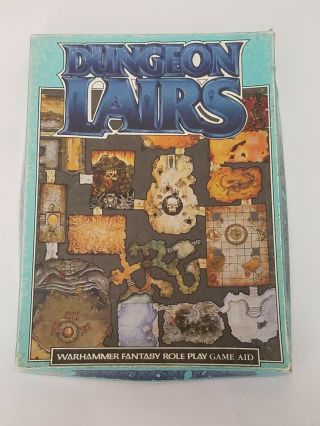 Rare 1987 Games Workshop Dungeon Lairs Floor Plans Box Set Complete D&d Vhtf