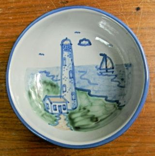 M A Hadley Pottery 5.  5 " Lighthouse Coupe Cereal Bowl Very Good And Rare