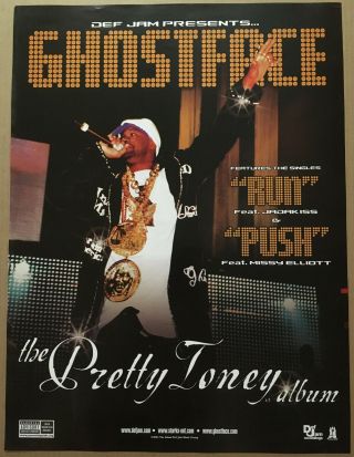Wu Tang Clan Ghostface Killah Rare 2004 Promo Poster For Pretty Cd 18x24 Usa
