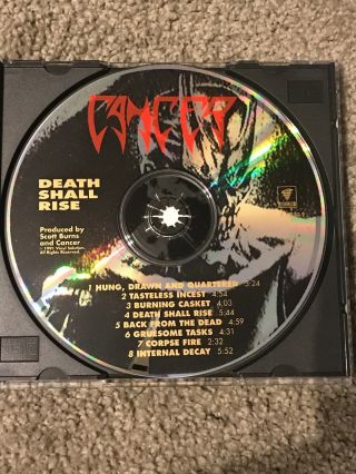 Cancer Death Shall Rise CD RARE Metal Bolt Thrower Deicide Cannibal Corpse Gore 3