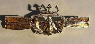 Serbian Armed Forces - River Naval Divers Gold Breast Badge Rare