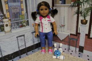 American Girl 2009 " Bowling Team Set " - Complete - Retired - Rare - - Box