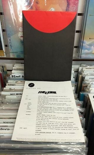 The Cure - Rare September 1985 Elektra Records Press Kit/bio W/original Envelope
