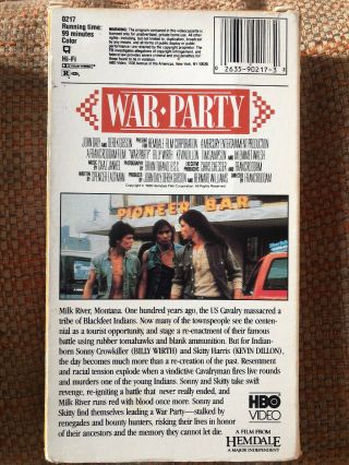 War Party VHS 1988 Billy Wirth Kevin Dillon Milk River Blackfeet Indians Rare 3