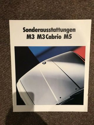 Bmw M3 E30 & M5 E34 1990 - 91 German Rare Large Sales Brochure Accessories For M3
