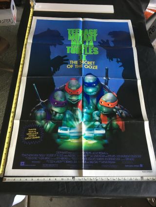 Vintage 1991 Teenage Mutant Ninja Turtles Ii Rare Ds 1 - Sh Movie Poster