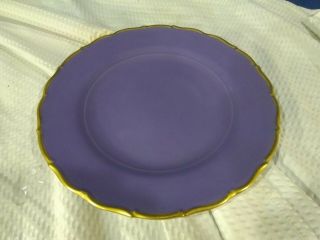 Anna Weatherley Colours Violet Hand - Painted Dinner Plate Gold Trim Rare