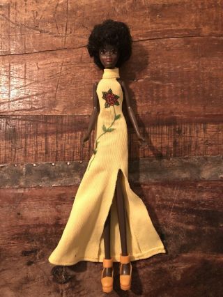 Leggy Doll Sue Black African - American Fashion Doll Hasbro 1972 Rare With Outfit