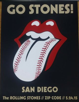 Rolling Stones Rare 2015 San Diego Tour Poster Go Stones