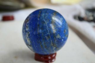 Top 307g Natural Rare Lapis Lazuli Crystal Sphere Ball Healing J56
