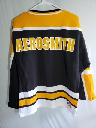Aerosmith Hockey Jersey Rare Boston Bruins Colors Athletic Knit Mens M