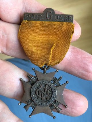 Rare Indian Wars Era Vermont National (estey) Guard Marksmanship Medal