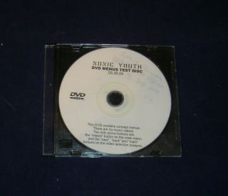 Sonic Youth Dvd Menus Test Disc 3 Min.  30 Sec.  Cdr Incredibly Rare