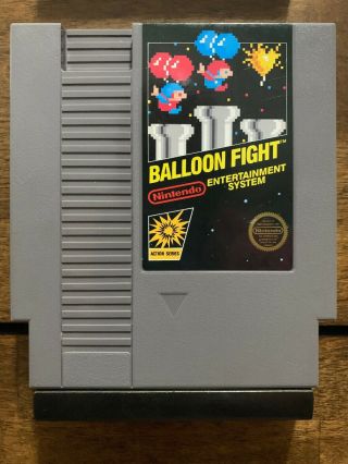 Balloon Fight (1989) Nintendo Nes Cleaned 5 Screw Rare Black Label Retro