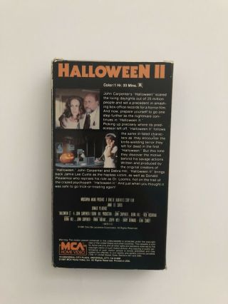 Halloween II 2 VHS MCA 1987 Rare Horror 2