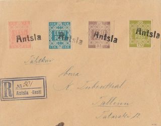 Estonia Reg.  Cover Anstla To Tallin Circa 1920 Rare