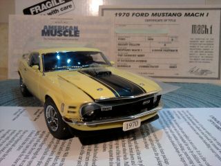 Danbury 1970 Mustang.  1:24.  Rare Mach 1 Near.  Docs.  Issue Read