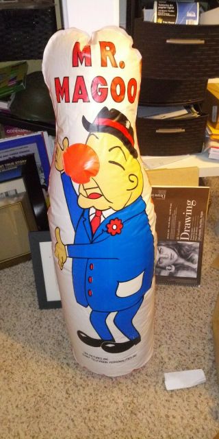 Rare Vintage 1967 Mr.  Magoo Rubber Blow Up Punch Me Toy Holds Air