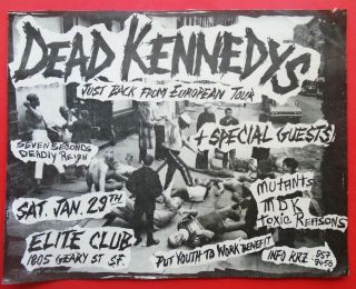Rare Punk Concert Posters 16/dead Kennedys - Mutants - Elite Club,  San Francisco