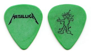 Metallica James Hetfield Voodoo Doll Green Guitar Pick 1998 Tour Rare Variation