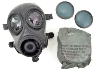Uksf British Army Avon Fm12 Gas Mask,  Filter,  Anti Flash Lenses Rare Sas Sbs