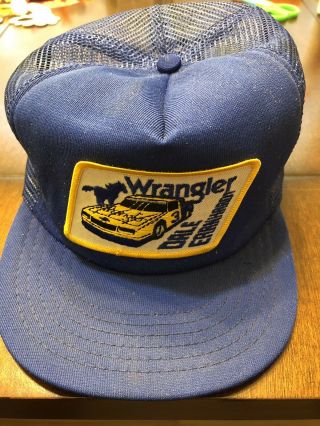 Dale Earnhardt Vintage Rare 1985 Wrangler Trucker Hat Cap Nascar